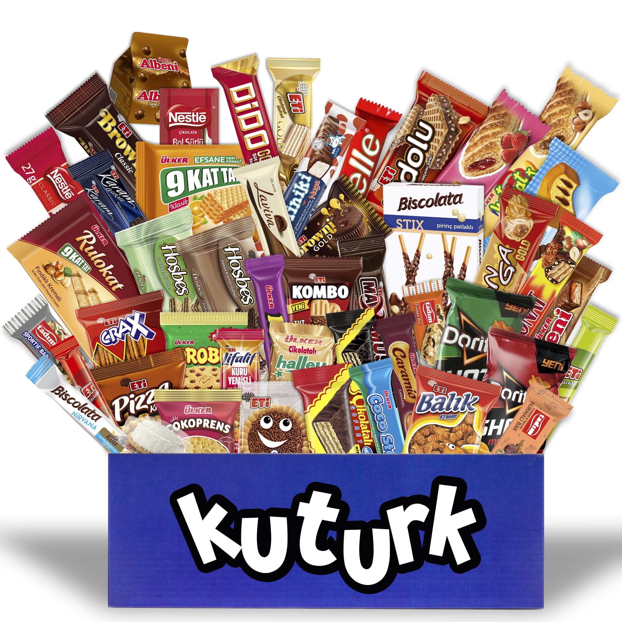 Turkish Goodies Foreign Snacks Variety Pack - International Snack Crate - 48ct Full-Size Treats