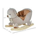 thumbnail image 3 of Dranite Bear-shaped Kids Rocking Horse with Sound for 18-36 Months, Gray, 3 of 12