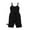 Black, variant on Lenpel Toddler Baby Girls' Sleeveless Jumpsuits Soft Cotton Spaghetti Strap Tie Waist Cami Rompers Active Overalls with Pockets 1-6 Y