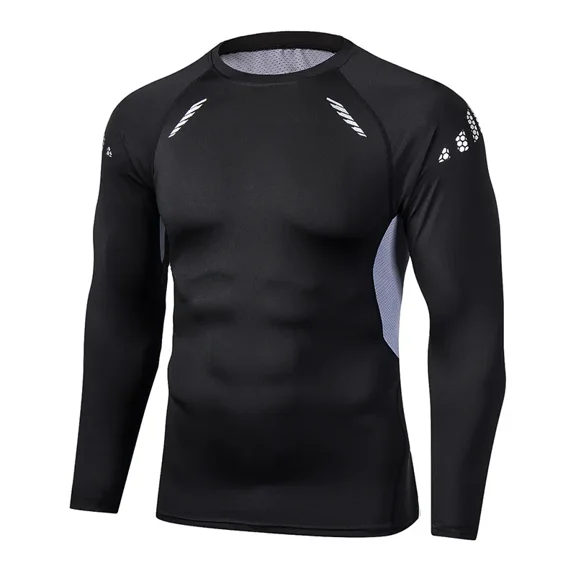 alpinario Men Compression Running Long Sleeve Tight Tshirt Fitness Training Jogging Gym Sportswear Quick Dry Rashgard Elastic Moisture Wicking Base