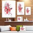 thumbnail image 3 of Red Floral Watercolor Sketch - Large Animal Canvas Art Print, 3 of 4