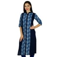thumbnail image 5 of Bimba Women Button-Down Printed Kurta Blue Kurti Classic Ethnic Casual Clothing, 5 of 9