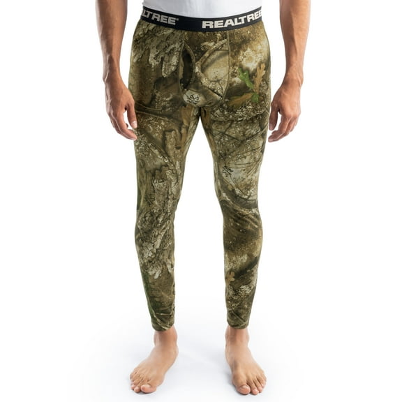 Realtree Men's Heavyweight Fleece Base Layer Thermal Pants, Realtree APX, M