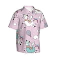 thumbnail image 2 of Bixox Men's Hawaiian Shirts Men's Llama Unicorn and Rainbow Print Short-Sleeve Shirt-XX-Large, 2 of 8