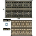thumbnail image 4 of Outdoor Rugs 9x12 Ft, MJIAexp Large RV Outdoor Mat, Reversible Outdoor Patio Rug, Plastic Straw Waterproof Area Camping Rug Modern Floor Mat for Patio, Backyard, Deck, Porch, Picnic, Beach, Black, 4 of 6