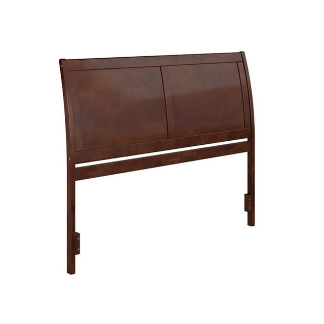 Pemberly Row Portland Queen Sleigh Wood Headboard in Walnut