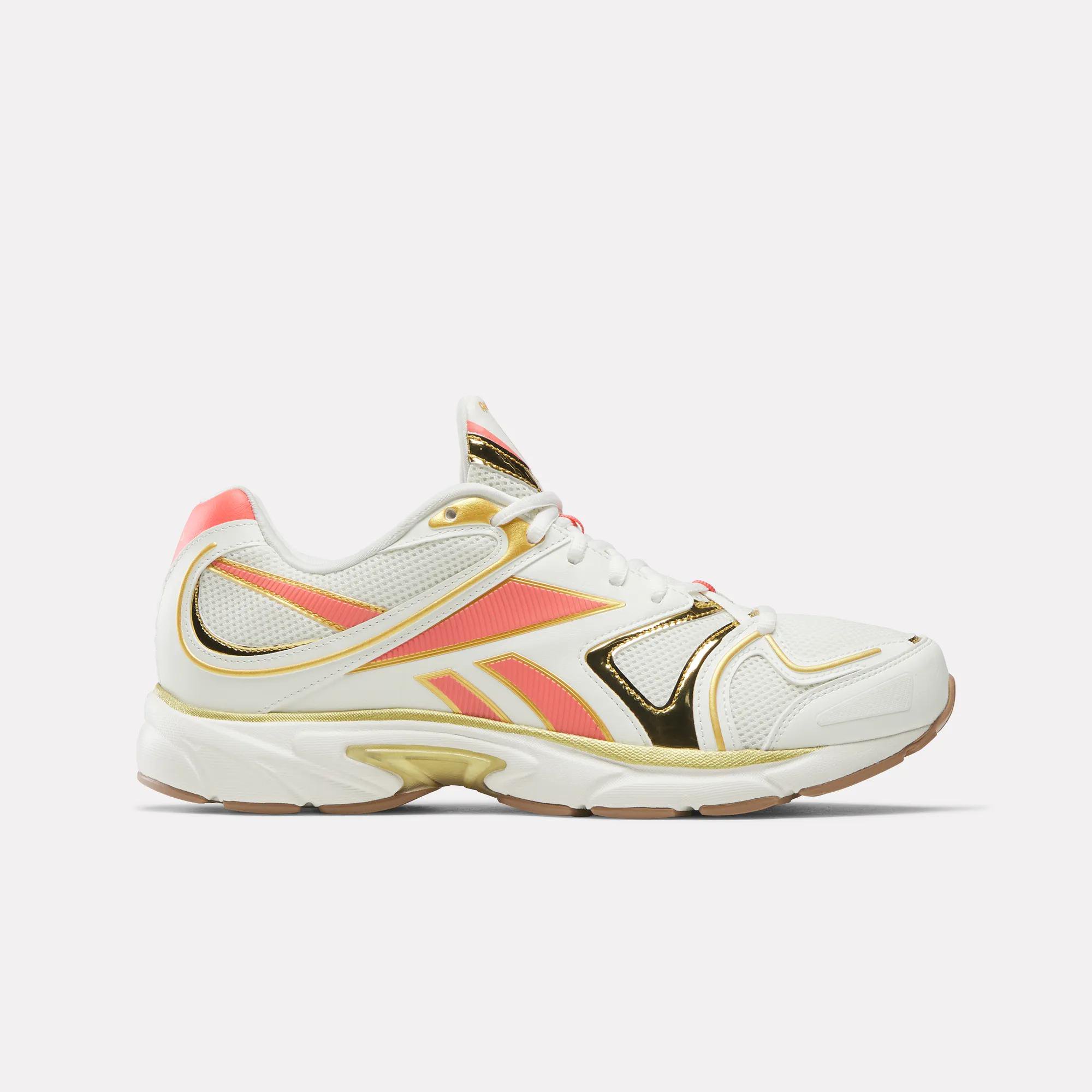 Reebok Premier Road Plus VI Unisex Shoes Size 7.5, Color: Chalk/Sunset Coral/Chalk