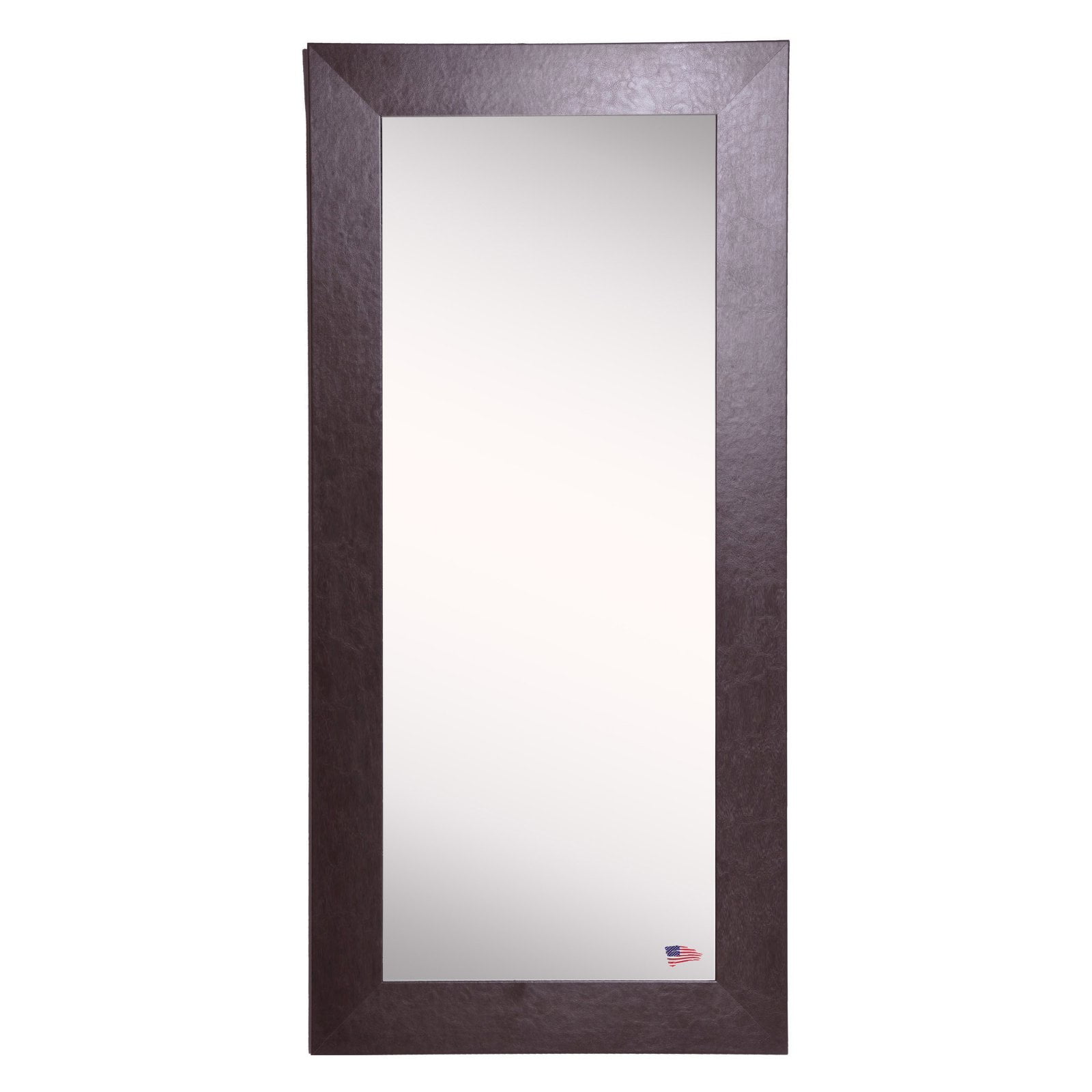 Rayne Mirrors Wide Brown Leather Floor Mirror