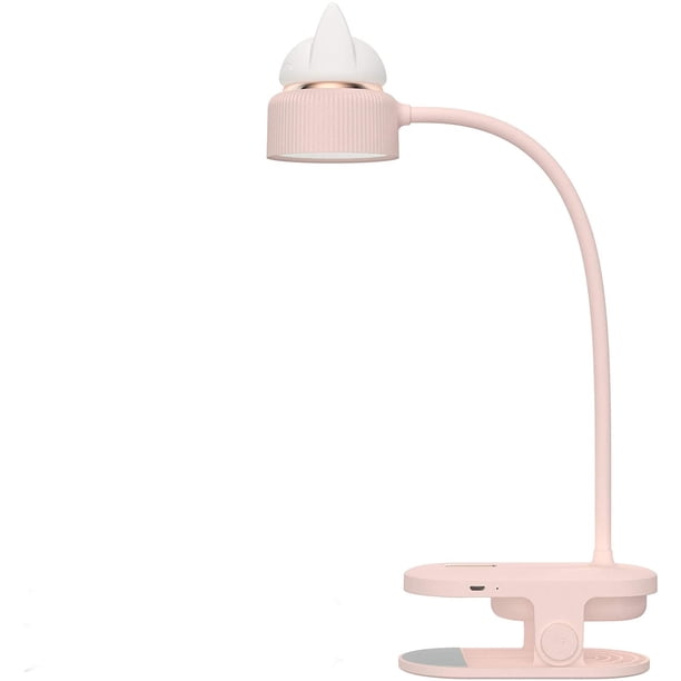 Luz de noche flexible de 360°, 3 modos de iluminación, lámpara LED con clip y protección ocular, ideal para leer junto a la cama o para aprender a leer (rosa)