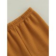 thumbnail image 6 of Kiapeise Knitted Ribbed Bell Bottoms for Toddler Girls Ruffle Flare Skinny Pants Baby Outfit Leggings Trousers, 6 of 8