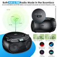 thumbnail image 3 of Reproductor de CD Boombox Gueray con puerto USB de radio AM/FM Bluetooth, 3 of 8