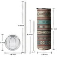 thumbnail image 5 of 20oz Brown Geometric Triangle Diamond Pattern Skinny Tumblers Stainless Steel Tumbler with Lid and Straw,Vacuum Insulated Double Wall Travel Tumbler Cups with Cleaning Brush for Coffee,Tea, 5 of 6