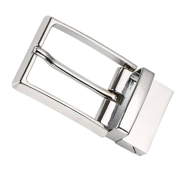 yuksok Reversible Buckle for Men Women Rectangular Single Tooth Rotating Belt, Men's, Size: One size, Silver
