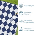 thumbnail image 6 of Volkmi Outdoor Rug–Waterproof Reversible Plastic Straw Patio Mat, Modern Geometric & Checkered, Easy Clean, Collapsible with Carry Bag, Navy/White, for Camping, Beach – 9*12ft, 6 of 8