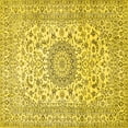 thumbnail image 1 of Ahgly Company Indoor Square Medallion Yellow Traditional Area Rugs, 7' Square, 1 of 4