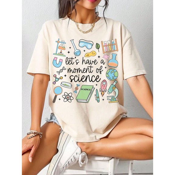 Science Teacher Shirt,Back To School T-Shirt,Whimsical Doodle Tee, Back 2 School, Retro, Moment Of Science Teacher Gift Casual Dressy T Shirts Workout
