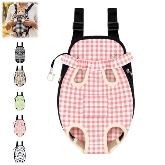 Bisitoy Cat Carrier Backpack Front Carry Breathable Canvas Pet Backpack for Outdoor Travel