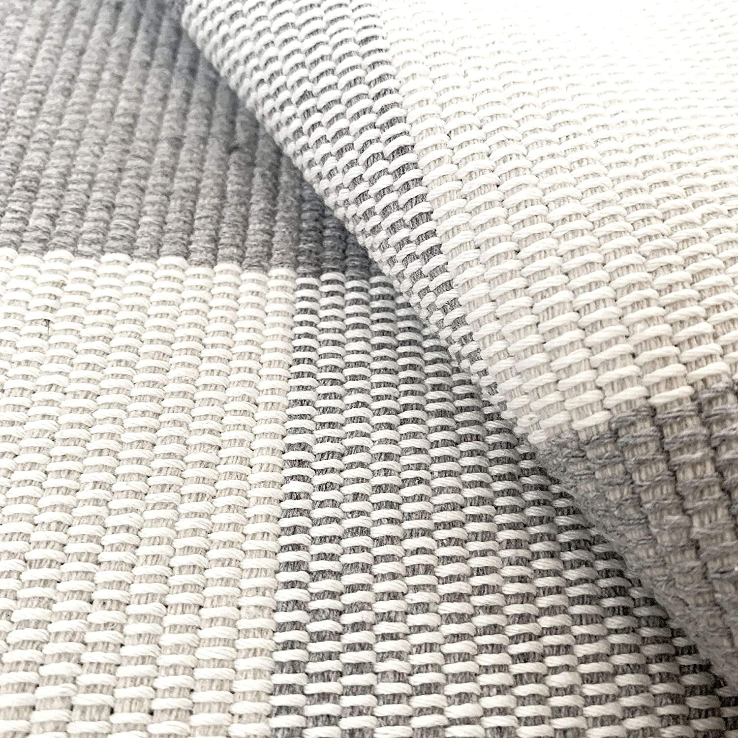 Ukeler Grey Buffalo Check Rug 2' x 3'- Cotton Washable Front Porch Rugs Farmhouse Door Mats Hand-Woven Checkered Plaid Rug for Entry Way/Kitchen/Bathroom/Bedroom