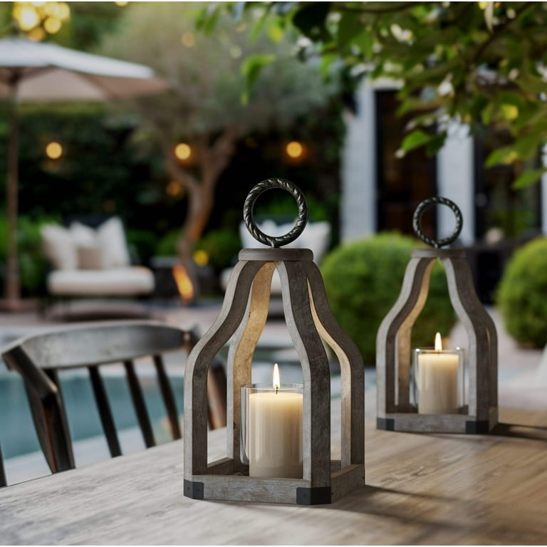 Candle Lantern Decor, Small Outdoor Rustic Silver Metal Candle Lantern Holder Candle Lantern Decor, Small Outdoor Rustic Silver Metal Candle Lantern Holder