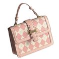 thumbnail image 3 of Bolso rosa de uso diario para fiestas y viajes, correa ajustable, bolso geométrico con diamantes elegante de tamaño único, 3 of 8