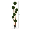 thumbnail image 3 of Nearly Natural 6ft Boxwood Ball Topiary Tree with Natural Trunk UV Resistant, 3 of 4