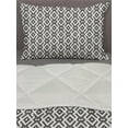 thumbnail image 3 of Modern Comforter & Sham Bedding Set, Geometric Design with Borders Stripes Lines Art, 3 pcs Duvet Set Microfiber Filling Quilt, 5 Sizes, Dark Taupe and White, by Ambesonne, 3 of 4