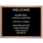 Aarco AOFD1218. Framed Letter Board Message Center. Frame is Oak