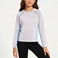 thumbnail image 5 of Eltusu Girls Sun Protection Tops, Crew Neck UPF50+ Casual Quick Dry Long Sleeve Rash Guard Gray Size 13-14 T, 5 of 8