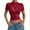 Red, variant on TKLPEHG Womens Summer Tops Half High Collar Lace Splicing Thin Top Leisure Solid Color Graphic Tee Short Sleeve Blouses Fashion Lightweight Regular Blouses (Red,S)