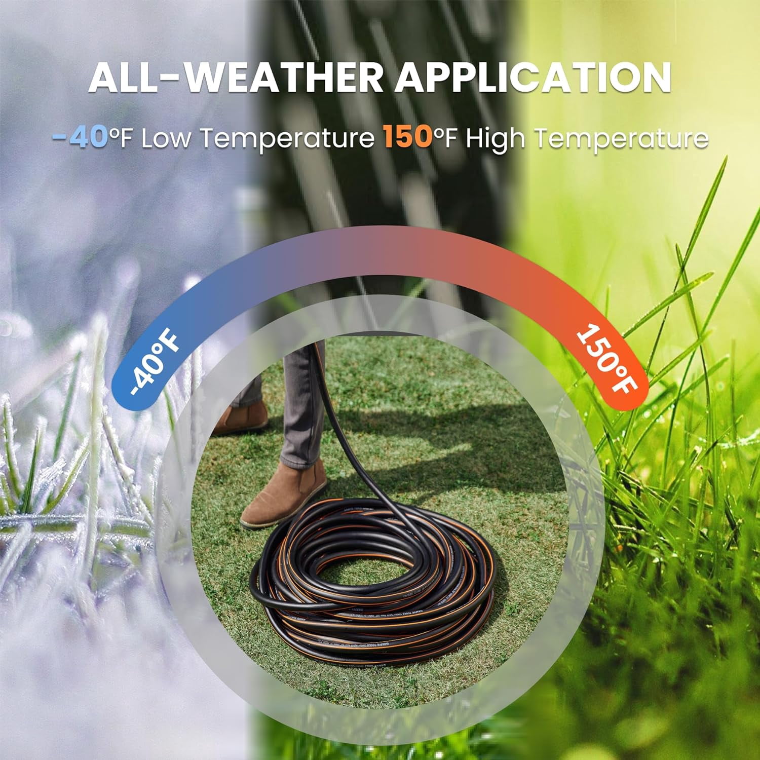 Garden Hose 6ft x 5/8", Short Water Hose Lightweight, Flexible Hose with Swivel Handle, Male to Female Fittings
