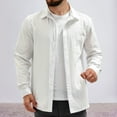 thumbnail image 2 of Futezty Men Lightweight Button Down Shirt Jacket Casual Shacket Cotton Overshirt, 2 of 5
