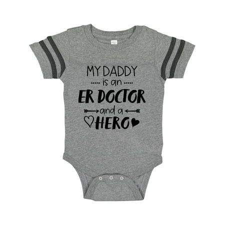 

Inktastic My Daddy is an ER Doctor and a Hero Gift Baby Boy or Baby Girl Bodysuit