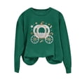 thumbnail image 5 of IDOCLOTHES Hello Pumpkin Sweatshirt for Women Long Sleeve Crewneck Halloween Sweaters 2026 Trendy Pullover Tops Plus Size Clothes Womens Fall Fashion Clothing Dark Green, S, 5 of 6