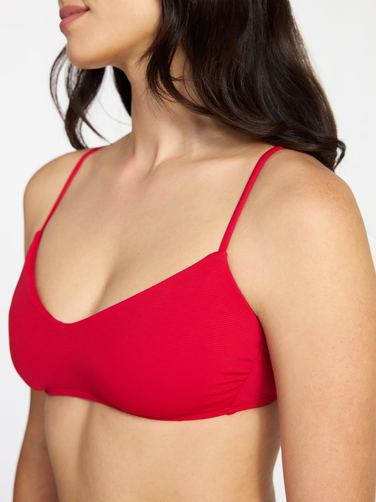 Time and Tru Women's Ribbed Bralette Top, Sizes XS-3X