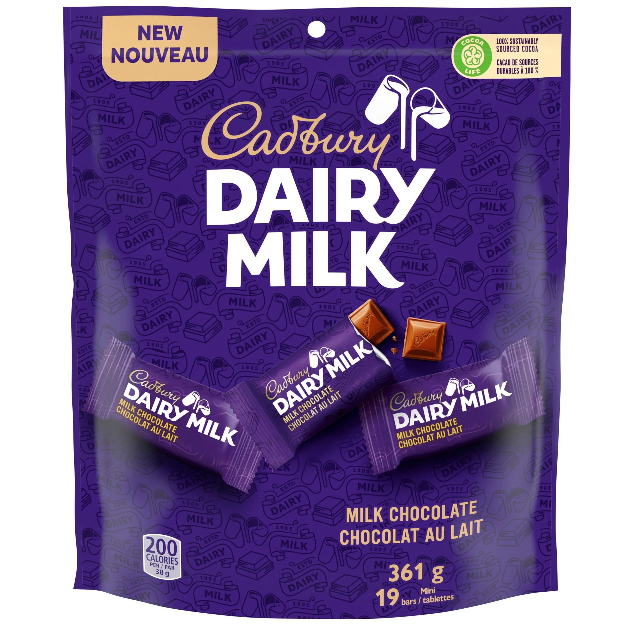 Cadbury Dairy Milk Chocolat Au Lait, 19 Unités, 361 g