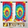 thumbnail image 5 of Blackout Kids Curtains,Colorful Rainbow Tie Dye Spiral Pattern Childrens Insulated Curtains Set Of 2,Bedroom Essentials,Toddler Room Decor 42"x54", 5 of 5