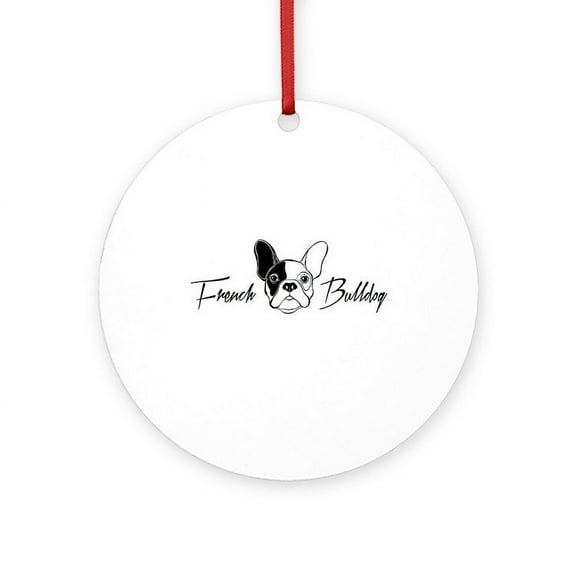 CafePress - French Bulldog - Round Wood Ornament 4"