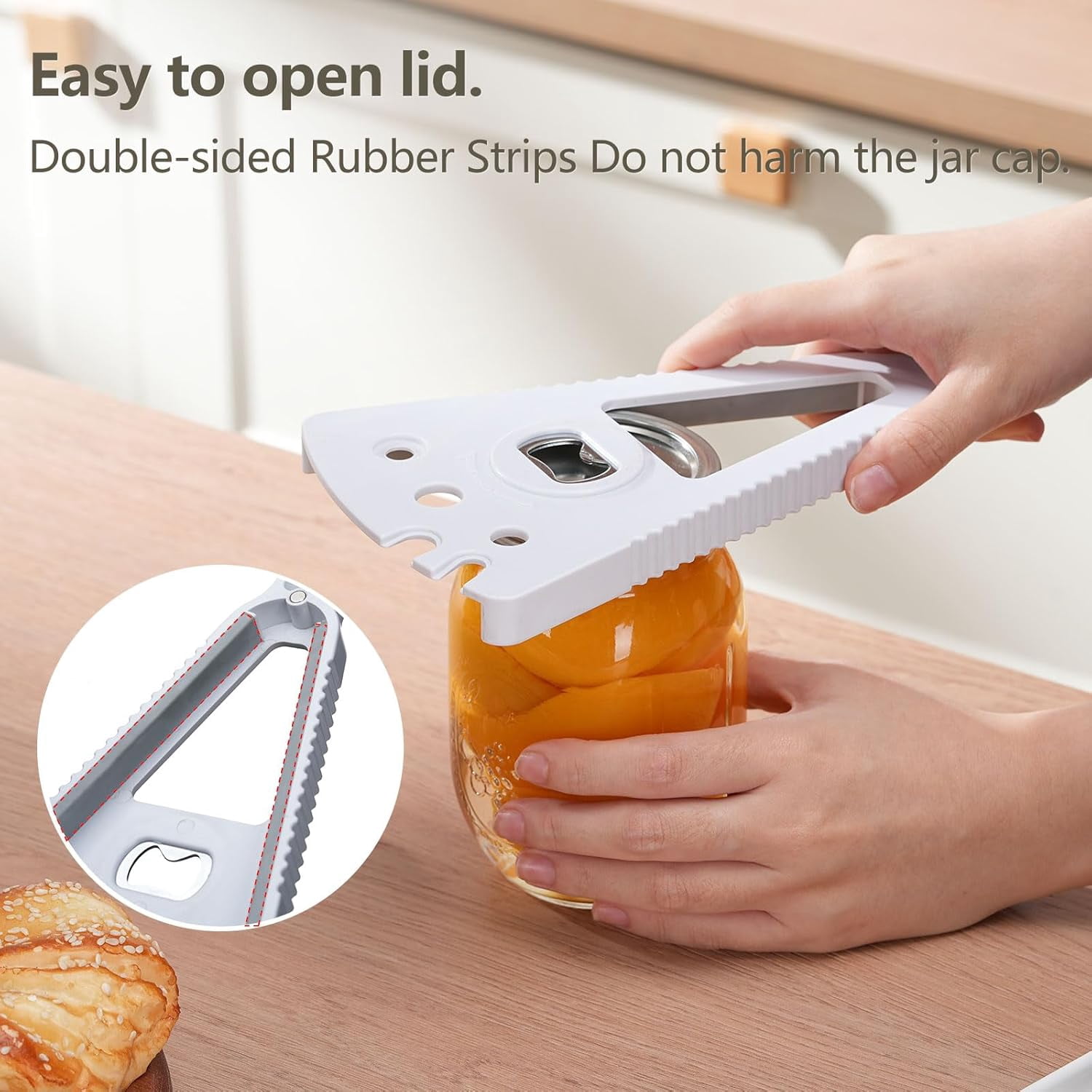 FRKSMD-Multifunctional Can Opener Jar Opener, 8-in-1 Bottle Opener for Beer/Can/Glass/Spice/Shower Gel/Oil Bottle, Magnetic Jar Openers for Seniors, Arthritis & Weak Hands, Kitchen and Dining Essenti