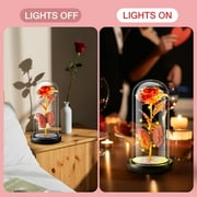 Qoosea Mothers Day Gifts, Artificial Flowers Eternal Red Rose Butterfly Led Lights, Birthday Gifts for Women Valentines Day Decorations Room Decor