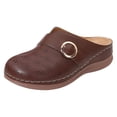 thumbnail image 2 of IUJSOY Women's Slip on Mules Closed Toe Clogs with Arch Support Leather Hollow Out Sandals Shoes, 2 of 9