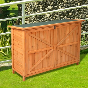GoDecor 38" Double Doors Wooden Garden Yard Shed for Outdoor Storage