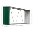 thumbnail image 4 of vidaXL Garden Log Storage Shed Galvanised Steel 330x84x152 cm Green, 4 of 4