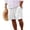 22# White, variant on Linen Bermuda Shorts Men Casual Elastic Waist Drawstring Summer Beach Shorts with Pockets Navy 3XL