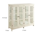 thumbnail image 2 of HomeStock Renaissance Romance Wooden Accent Display Cabinet with 4 Glass Doors and Glass Panels on Sides and Mirrored Panel on the Back, White, 45.25 x 15 x 47 Inch, 2 of 8