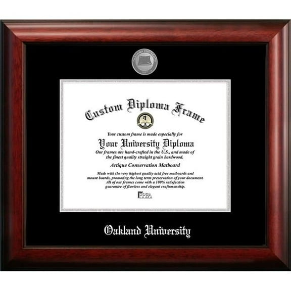 Campus Images MI984SED-1185 11 x 8.5 in. Oakland University Silver Embossed Diploma Frame
