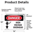 thumbnail image 2 of (2 Pack) High Voltage Overhead OSHA Danger Sign 14 Inch X 10 Inch Vinyl Label Decal Sticker Weather Resistant, UV Protected for Workplace, Business, and Construction Site, Made in the, 2 of 7