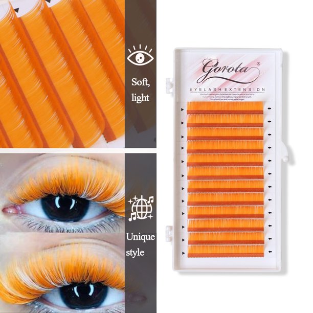 Extensión de pestañas de neón UV Gorota, pestañas que brillan en la oscuridad, verde fluorescente, brillante, colorido, a granel, extensión de pestañas individuales clásicas Tan Jianjun unisex