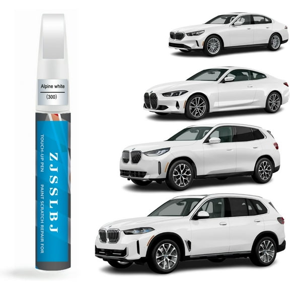 Car Touch Up Paint(Alpine White(300)) for BMW, Car Paint Scratch Repair Kit, Quick & Easy Solution to Repair, 2 in 1 Scratch Remover Pen with Color-Matched