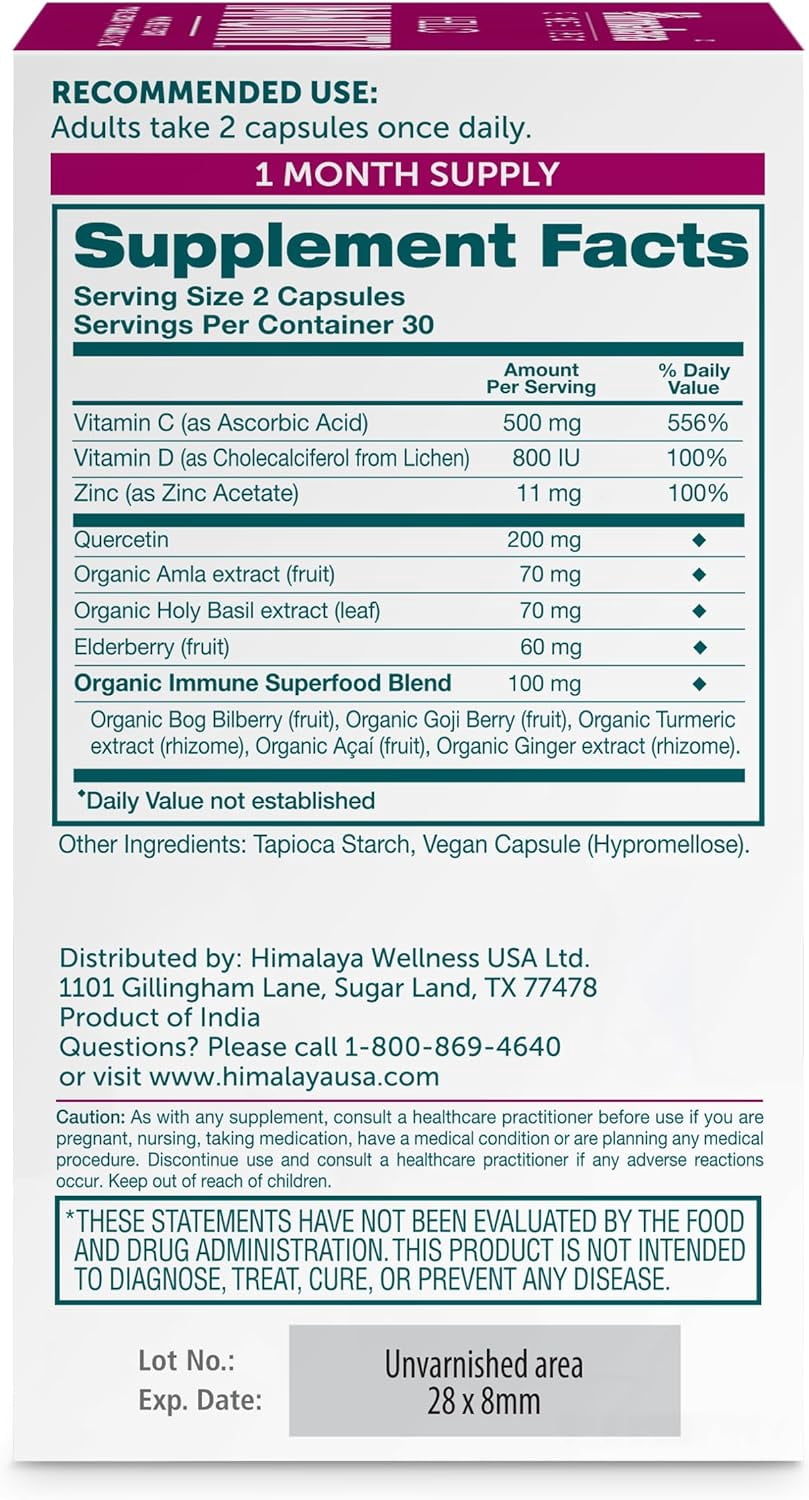 Himalaya Hello Immunity with Quercetin, for Daily Immune Support, 60 Capsules