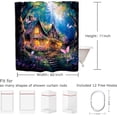 thumbnail image 3 of Moth Skull Skeleton Moon Phase Bathroom Shower Curtain Halloween Witchy Mushroom Butterfly Night Plant Botanical Goth Gothic Moonlit Polyester 12 Plastic Hooks Waterproof Decor, 3 of 7